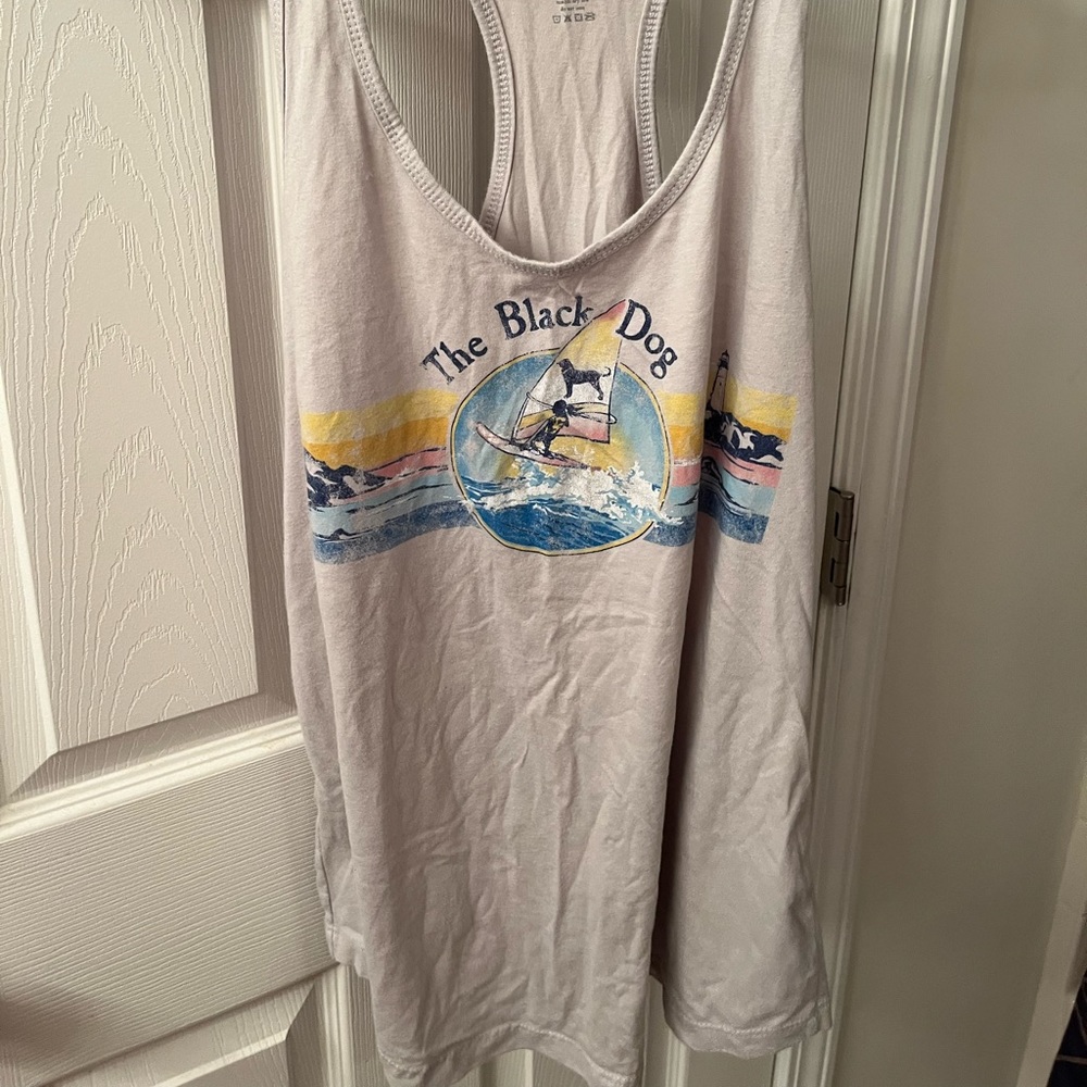 The Black Dog Gray Racer-back Tank Top